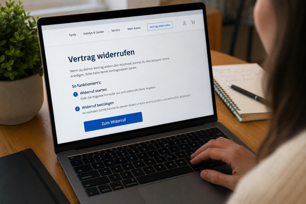 Butonul de Widerruf din 19 iunie 2026: cum retragi mai ușor un contract online în Germania