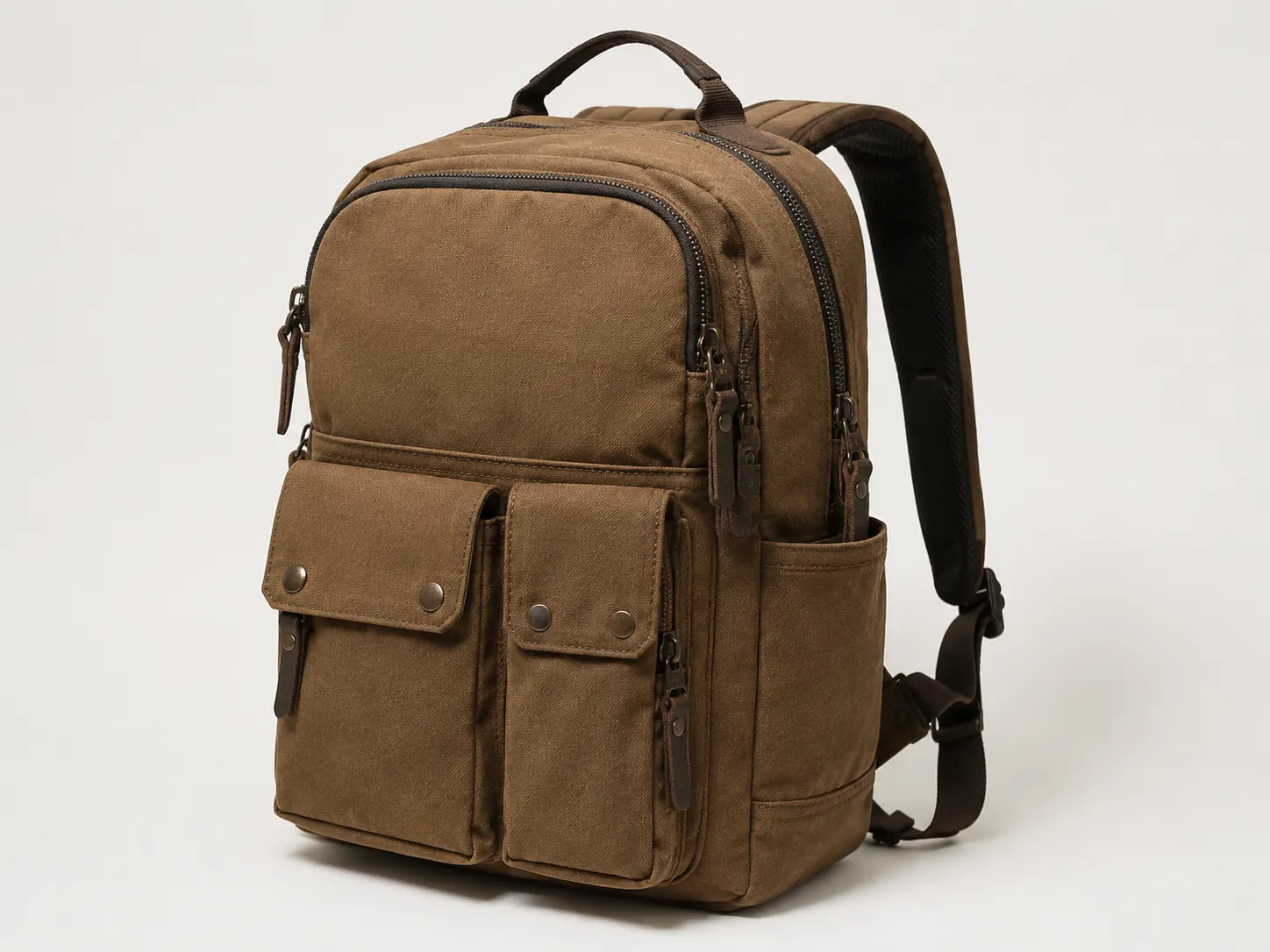 Rucsac nou premium din canvas maro, stil workwear urban